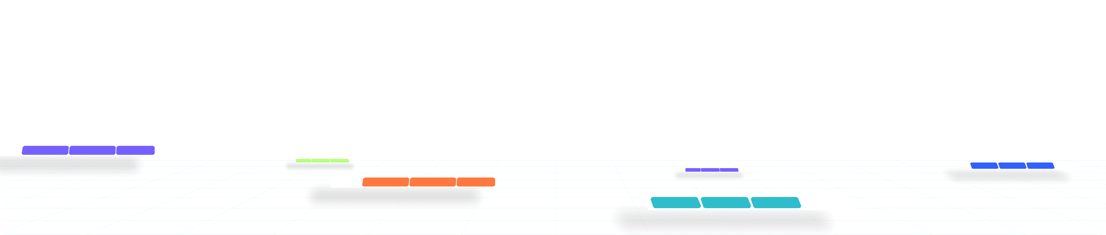 Timeline schedule with color-coded steps for Create, Review, and Deliver phases spanning weeks 1 to 6 on a grid background.