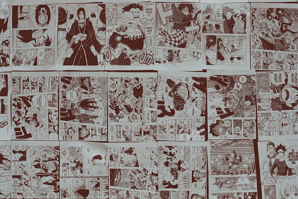 A collage of art and cartoons.