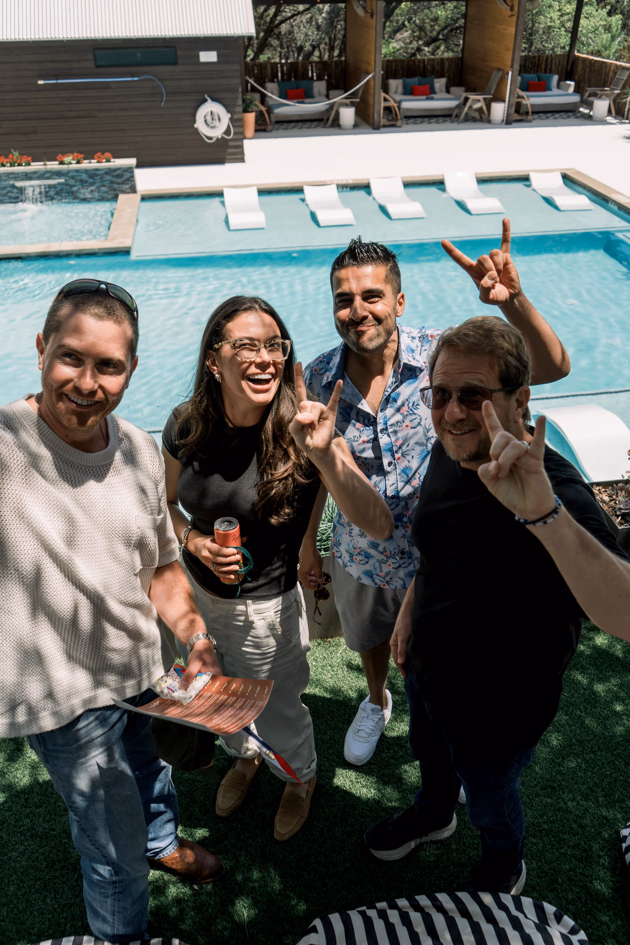 People near pool photo