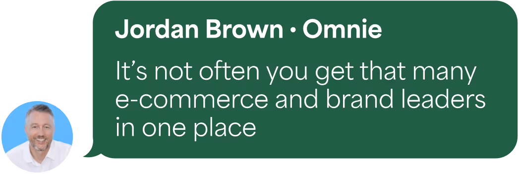 Profile photo of a smiling man with short gray hair and beard next to a quote about e-commerce leaders.