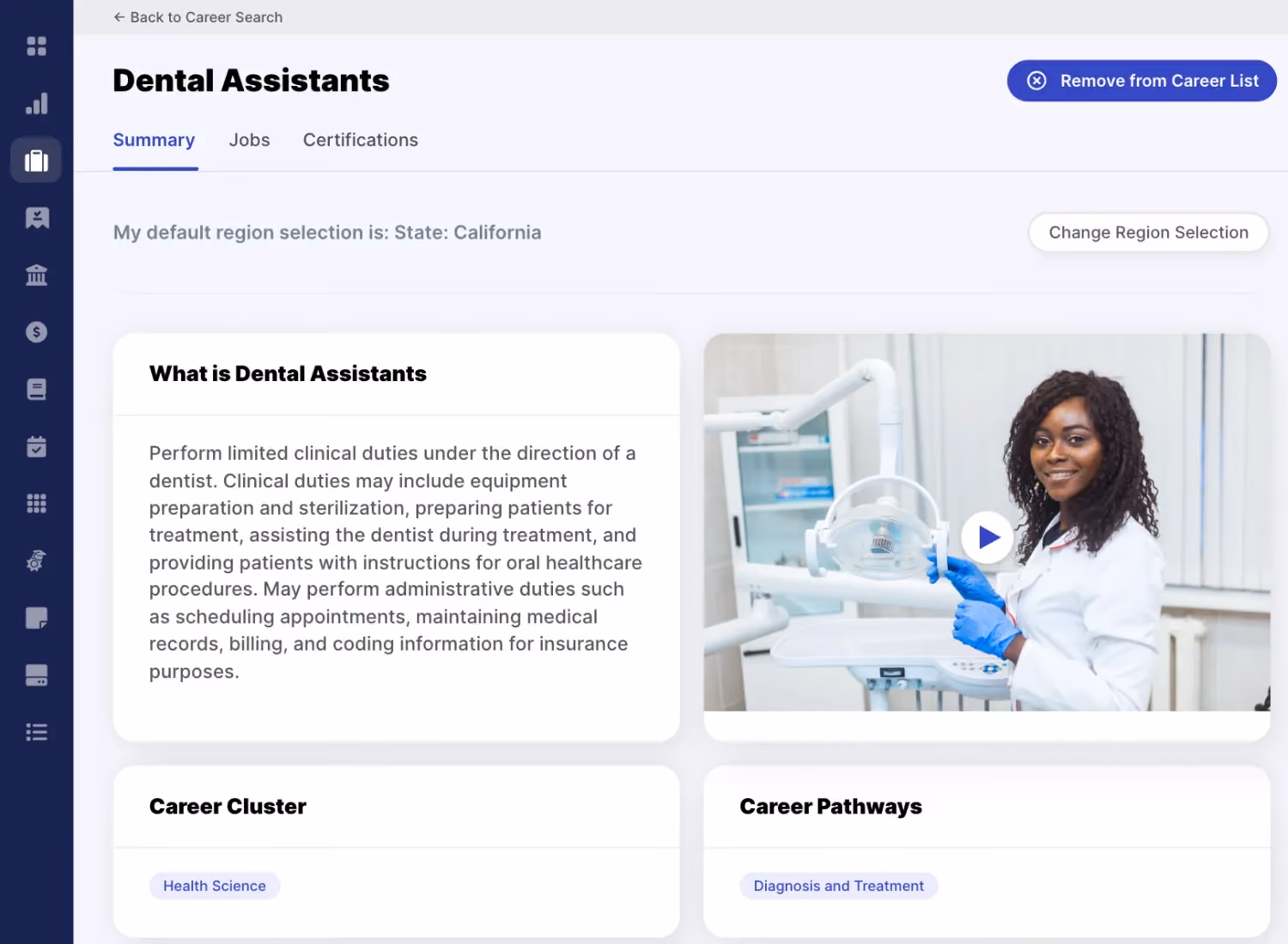 A photo of a dental assistant using a dental light.