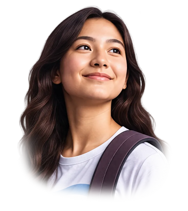 Smiling high school student