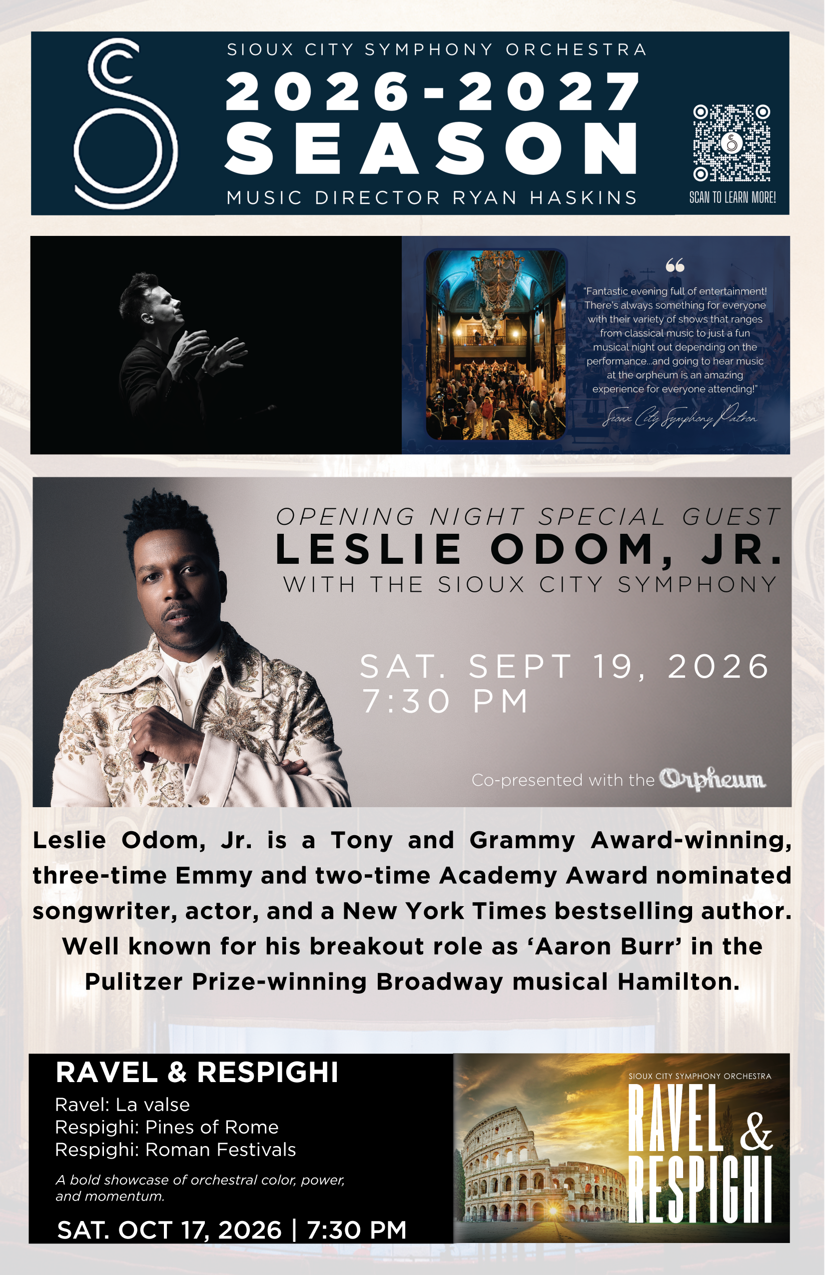 Sioux City Symphony Orchestra 2026–27 season flyer