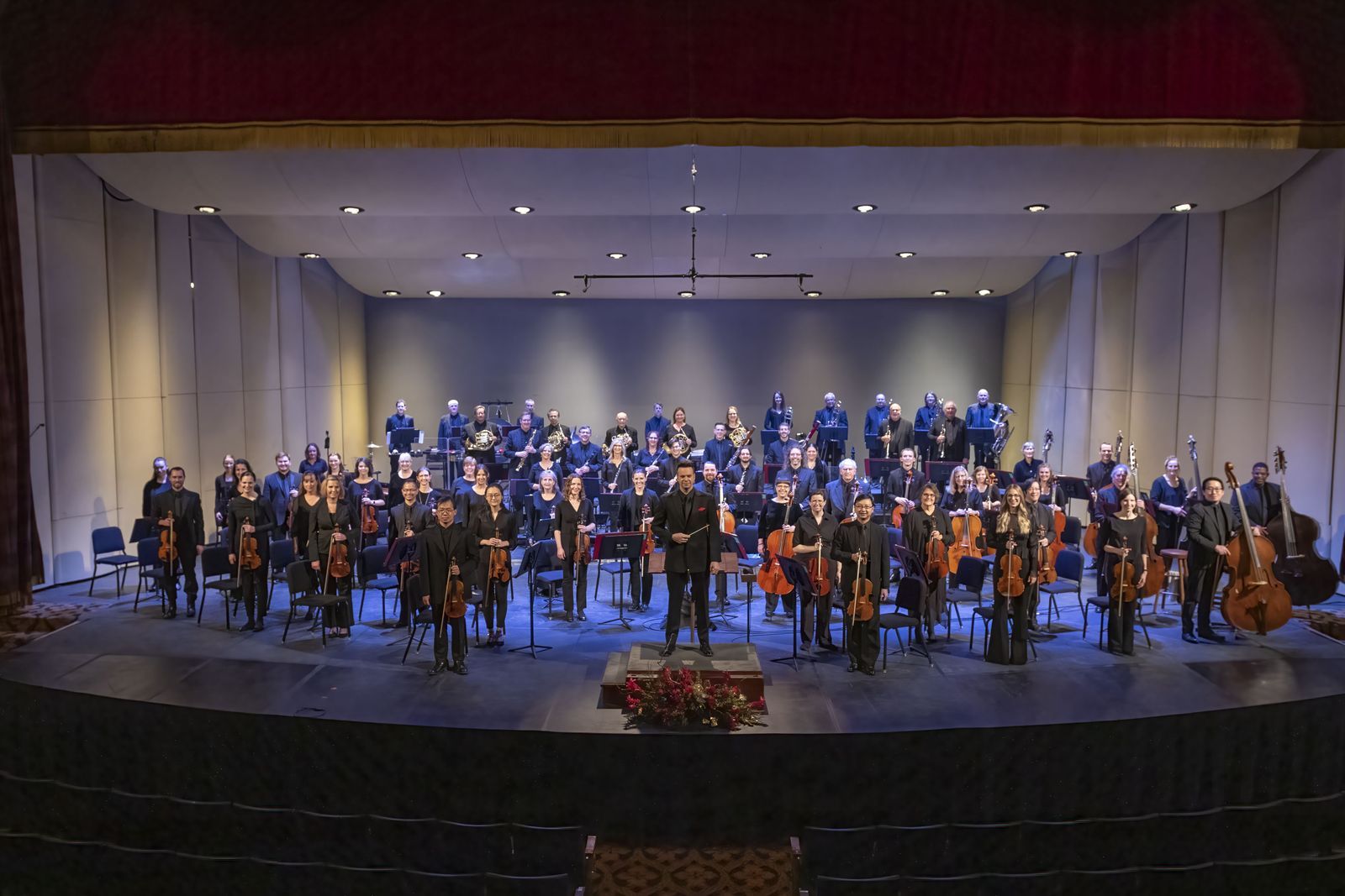 The Sioux City Symphony Orchestra on stage at the Orpheum Theatre