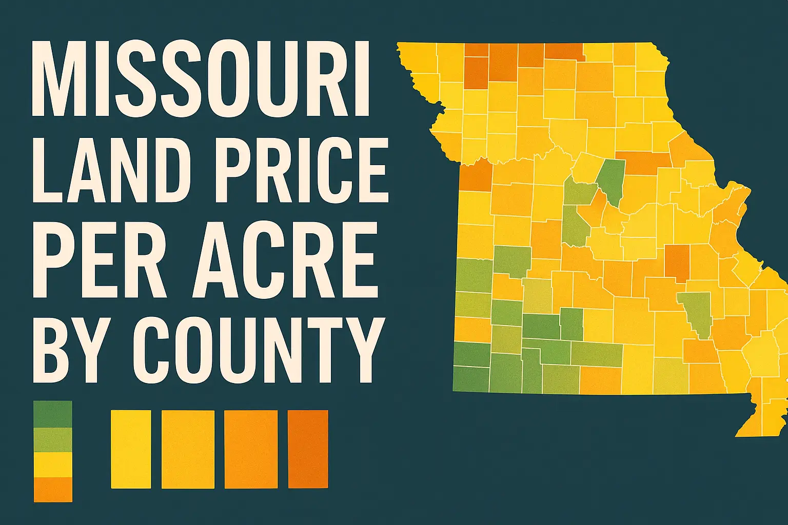 Missouri land price per acre by county