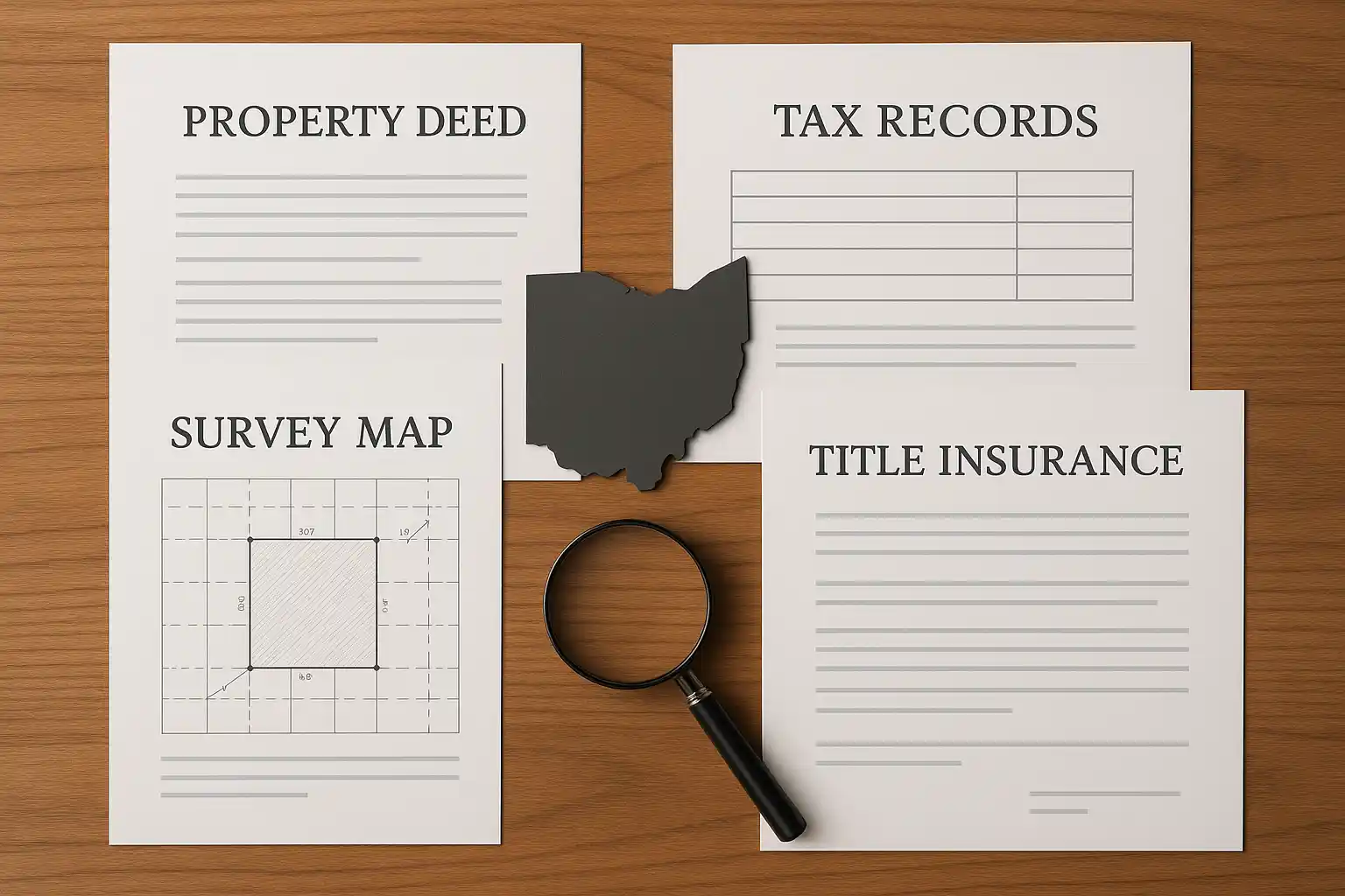 Essential documents needed to sell land by owner in Ohio including deed and tax records