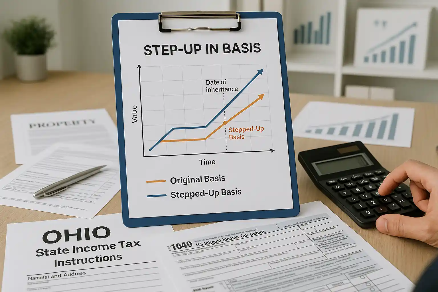 Ohio inherited land tax implications and step-up basis calculation documents