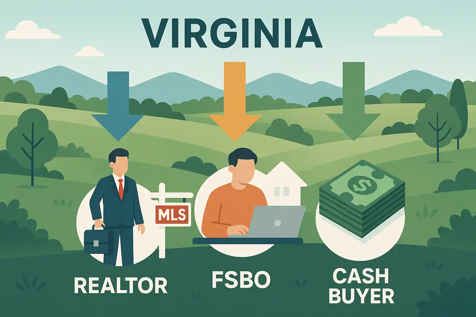 Comparison of three methods to sell land in Virginia