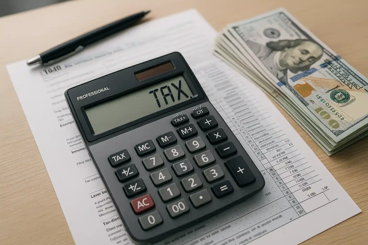 Tax documents and calculator showing Virginia inherited land tax implications