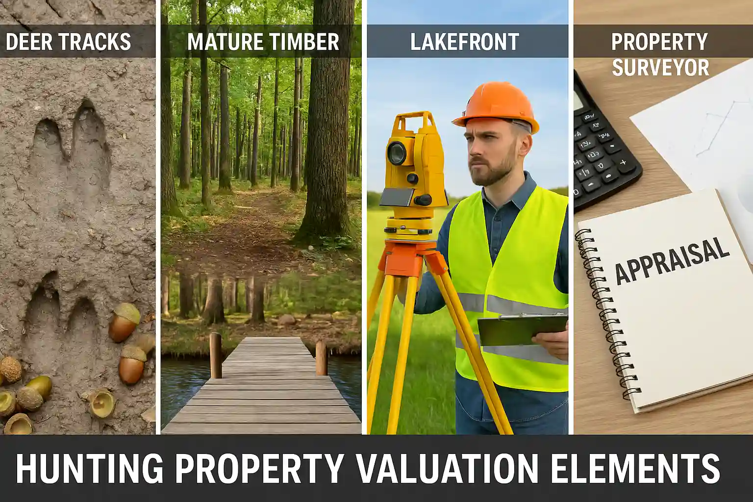 Ohio hunting and lakefront property valuation factors including wildlife signs and water access