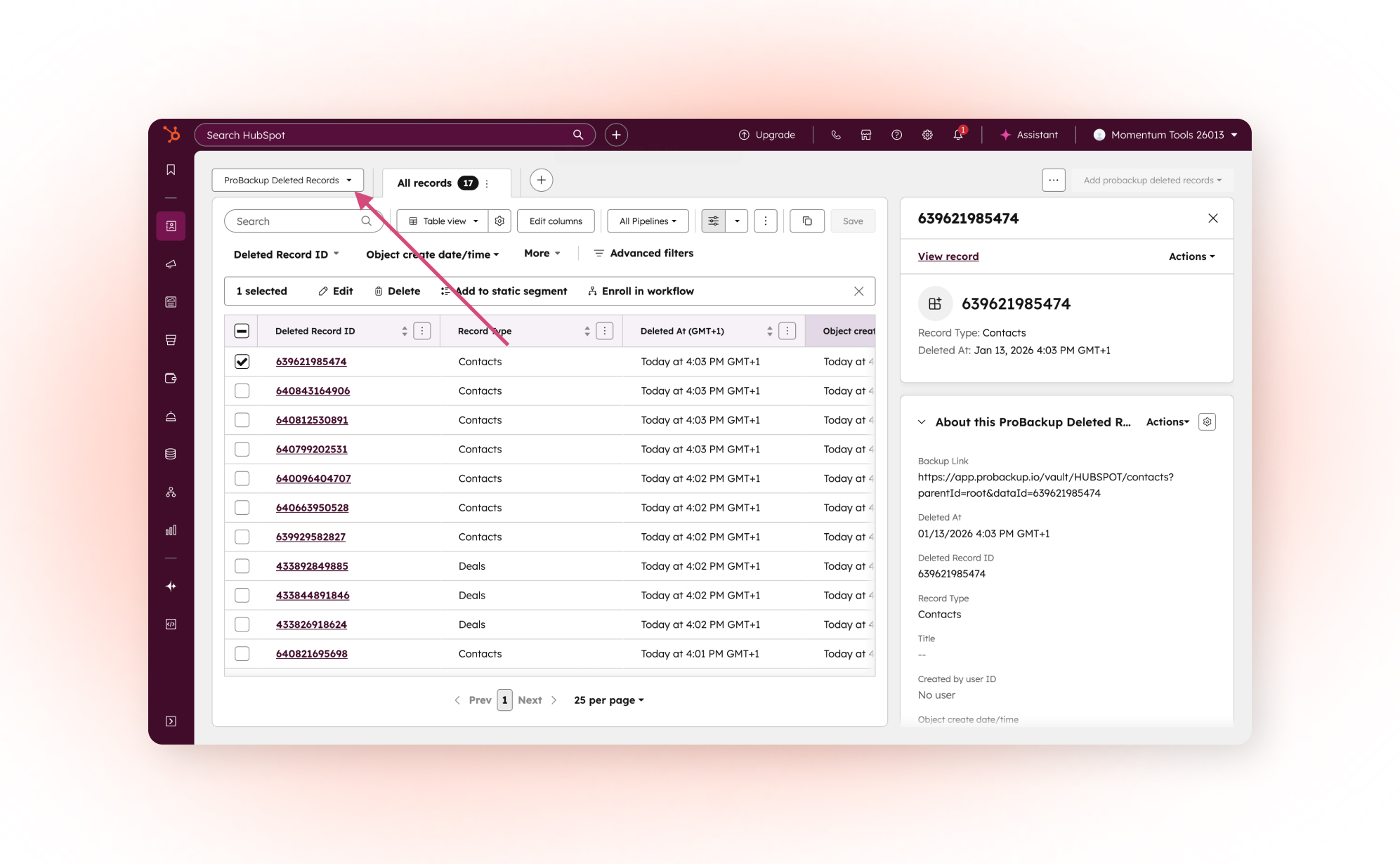 Access your deleted HubSpot records without leaving HubSpot