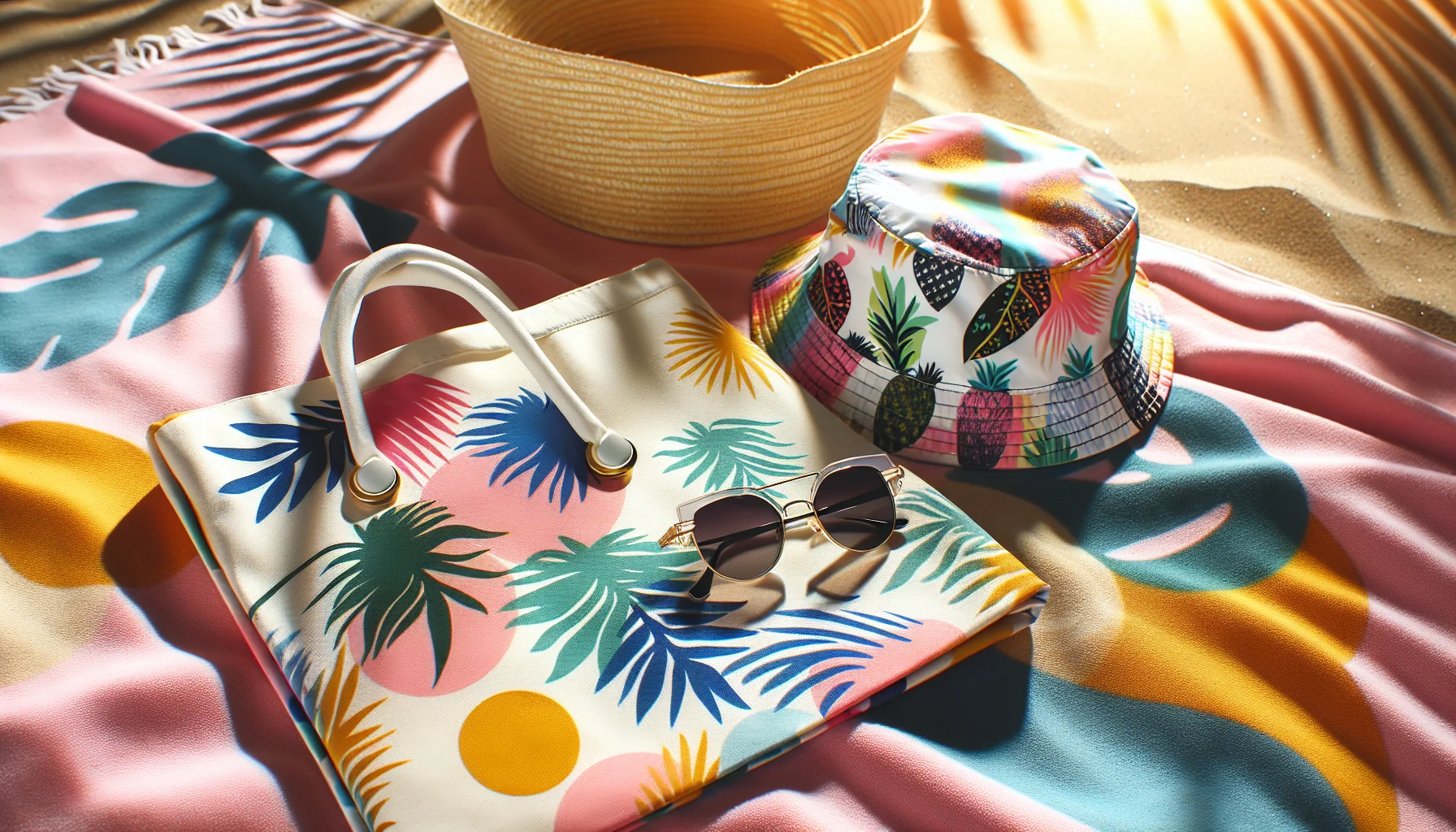 Summer fun package with sunglasses and beach towel