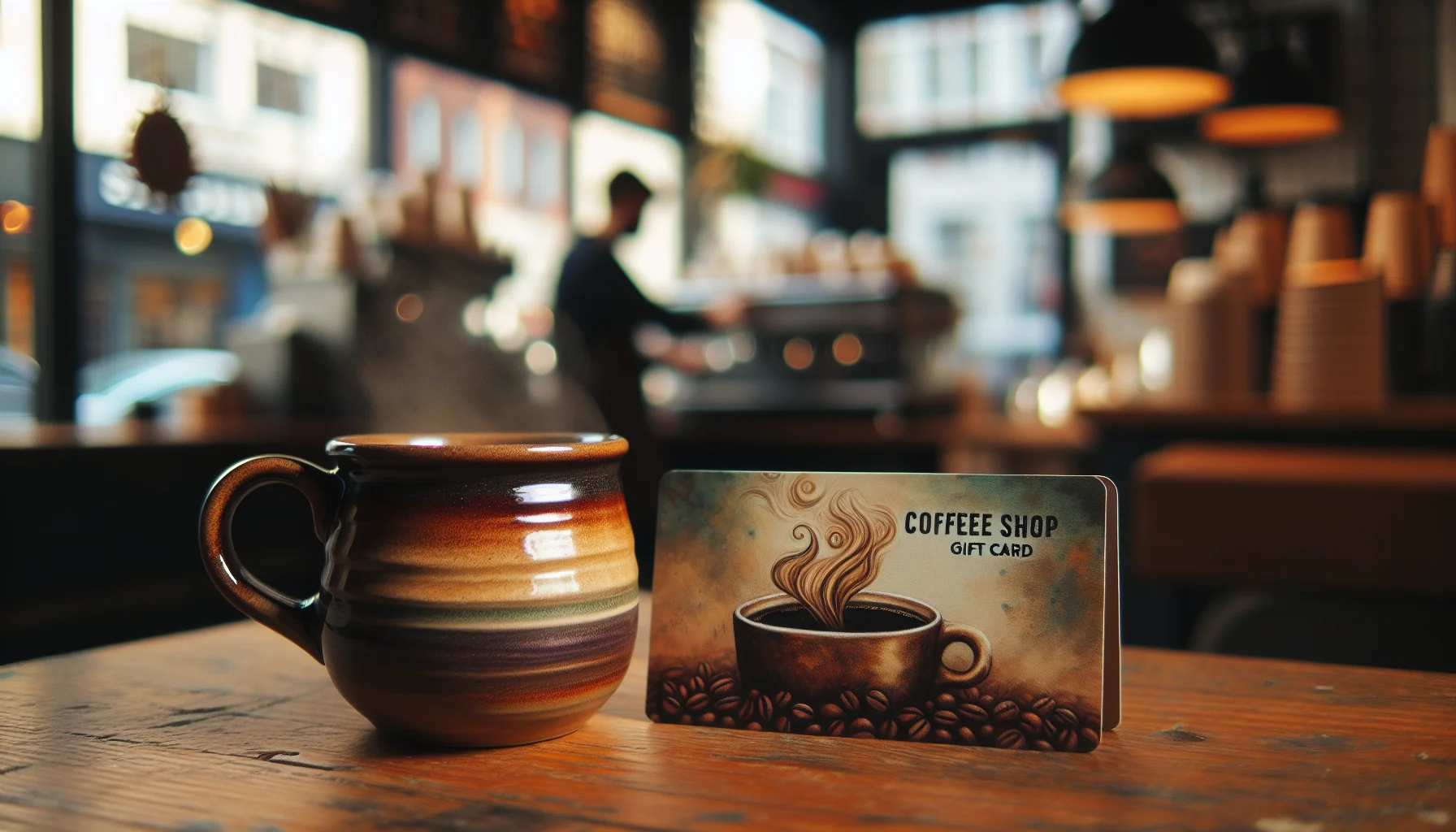 A picture of a coffee mug and gift card; Coffee break essentials for a real estate agent