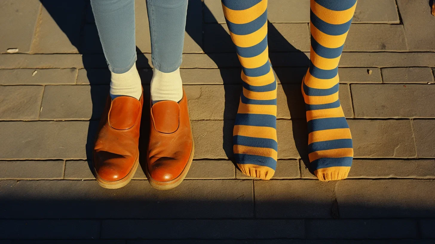 A comparison image of crew socks and ankle socks, showing the difference in length and coverage between the two types of socks. "crew vs ankle socks"