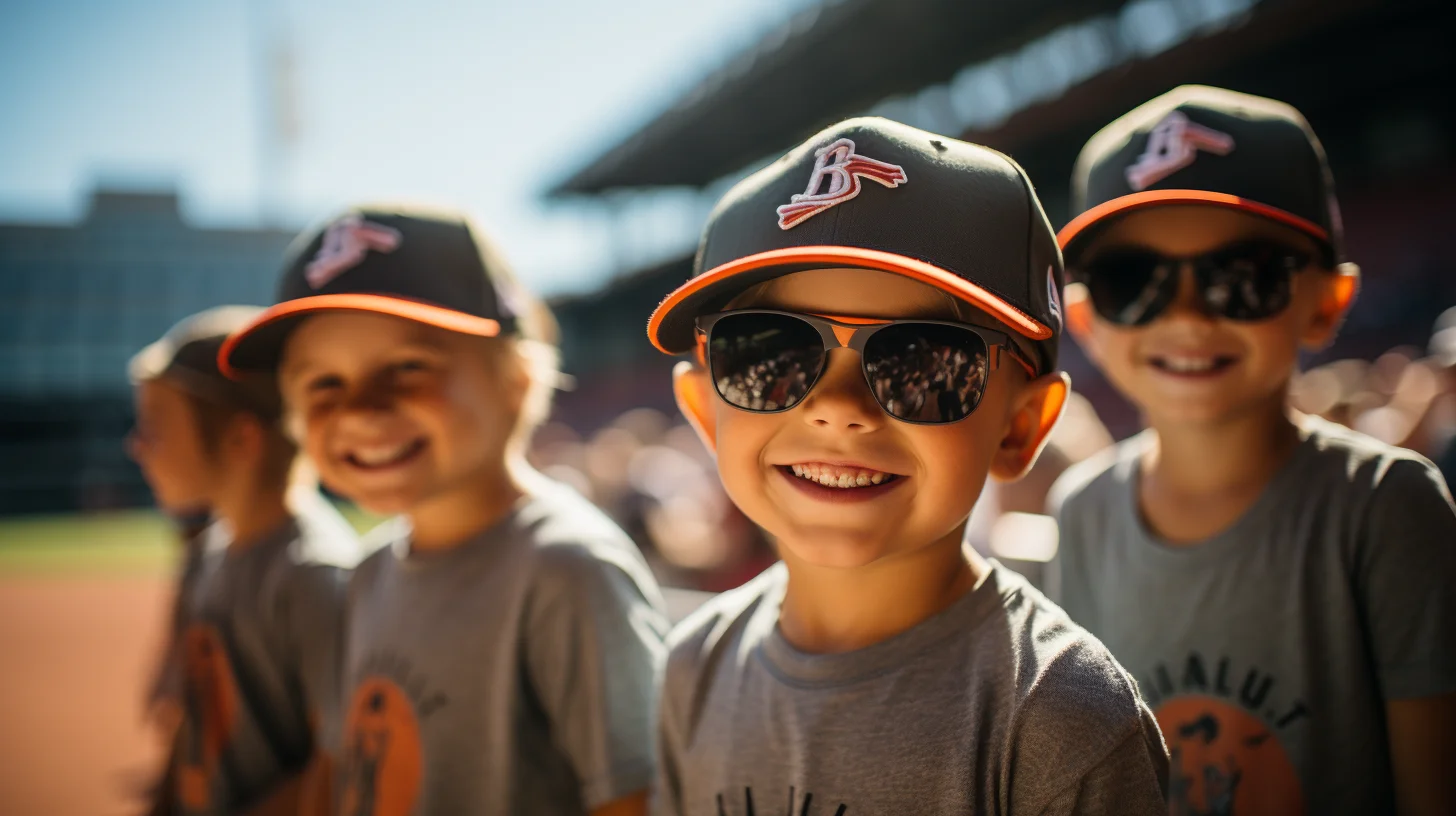 A group of kids attending a baseball camp to develop their skills