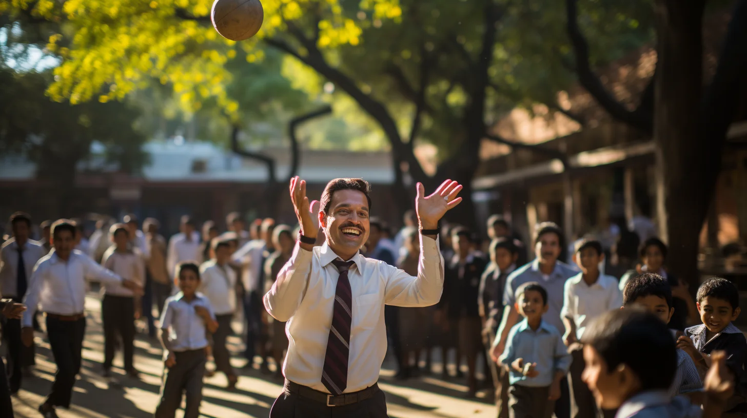 A group of students playing an off-season students vs. teachers game to raise money for a baseball team
