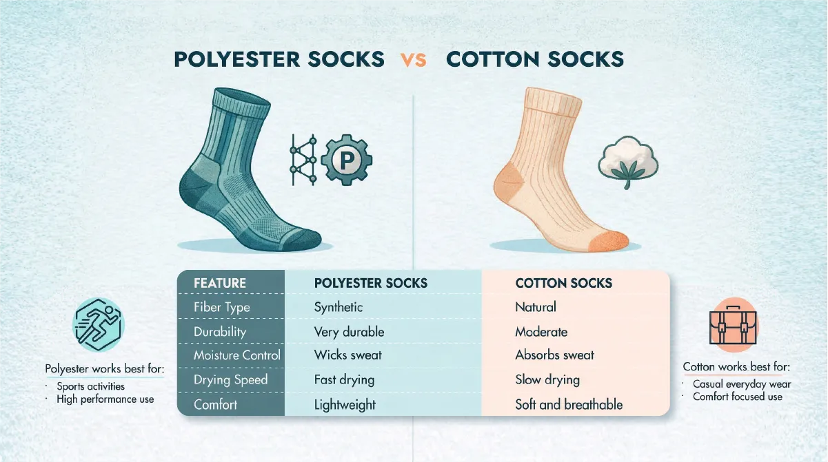 Polyester vs Cotton Socks