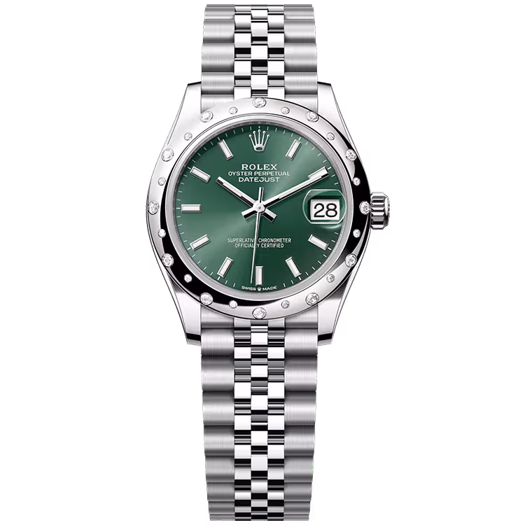 Rolex, Datejust 31, 278344RBR, Mint Dial, Stainless Steel, Star Diamond Bezel, Jubilee Bracelet, 31mm