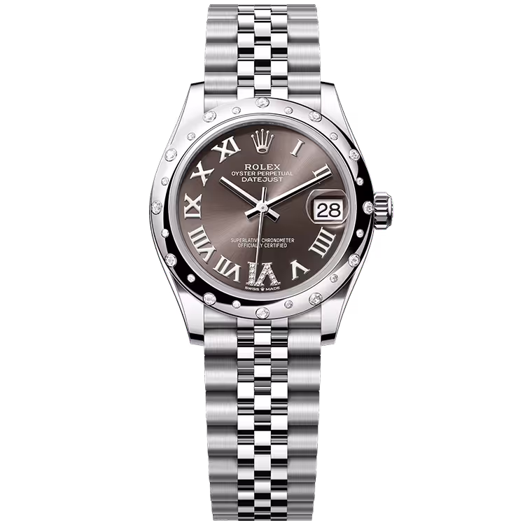 Rolex, Datejust 31, 278344RBR, Rhodium Roman Diamond Dial, Stainless Steel, Star Diamond Bezel, Jubilee Bracelet, 31mm