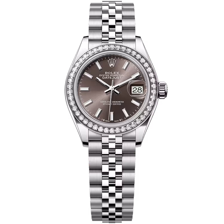 Rolex, Datejust 28, 279384RBR, Rhodium Dial, Stainless Steel, Diamond Bezel, Jubilee Bracelet, 28mm