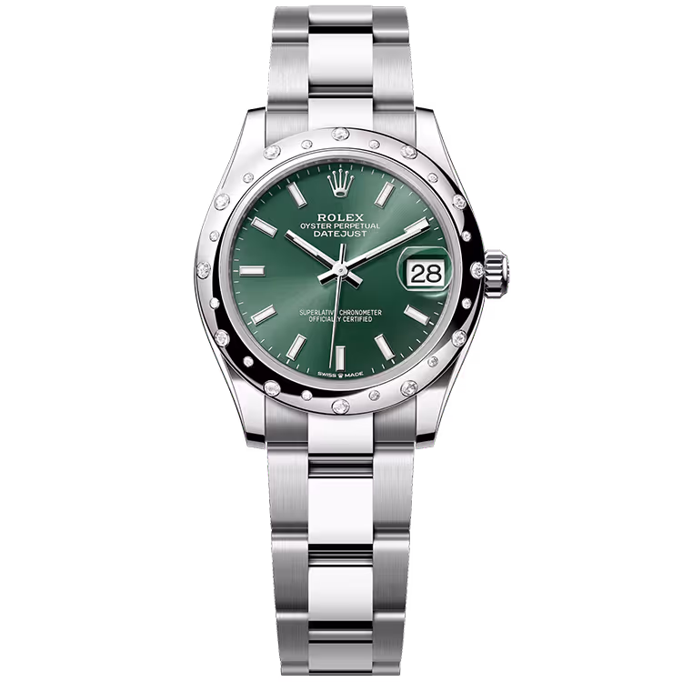 Rolex, Datejust 31, 278344RBR, Mint Dial, Stainless Steel, Star Diamond Bezel, Oyster Bracelet, 31mm