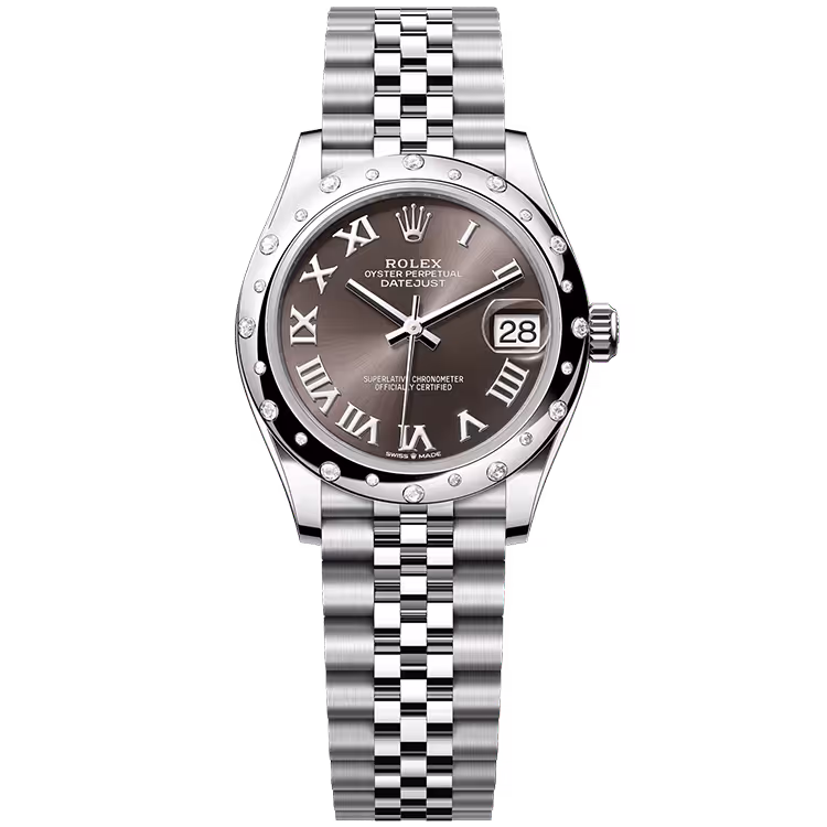 Rolex, Datejust 31, 278344RBR, Rhodium Roman Dial, Stainless Steel, Star Diamond Bezel, Jubilee Bracelet, 31mm