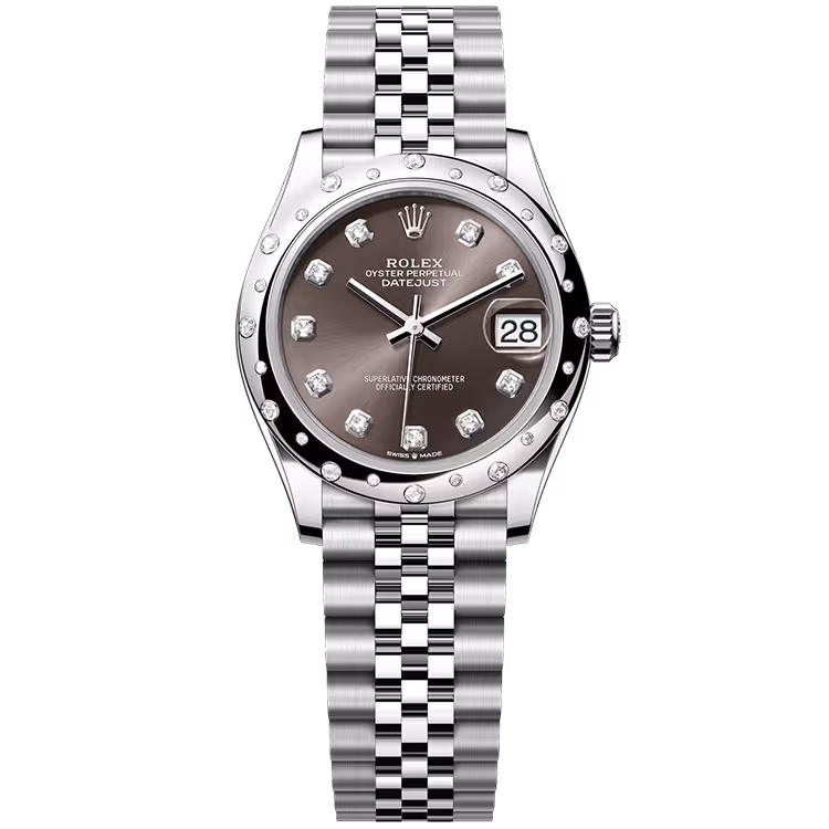 Rolex, Datejust 31, 278344RBR, Rhodium Diamond Dial, Stainless Steel, Star Diamond Bezel, Jubilee Bracelet, 31mm