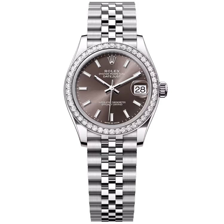 Rolex, Datejust 31, 278384RBR, Rhodium Dial, Stainless Steel, Diamond Bezel, Jubilee Bracelet, 31mm