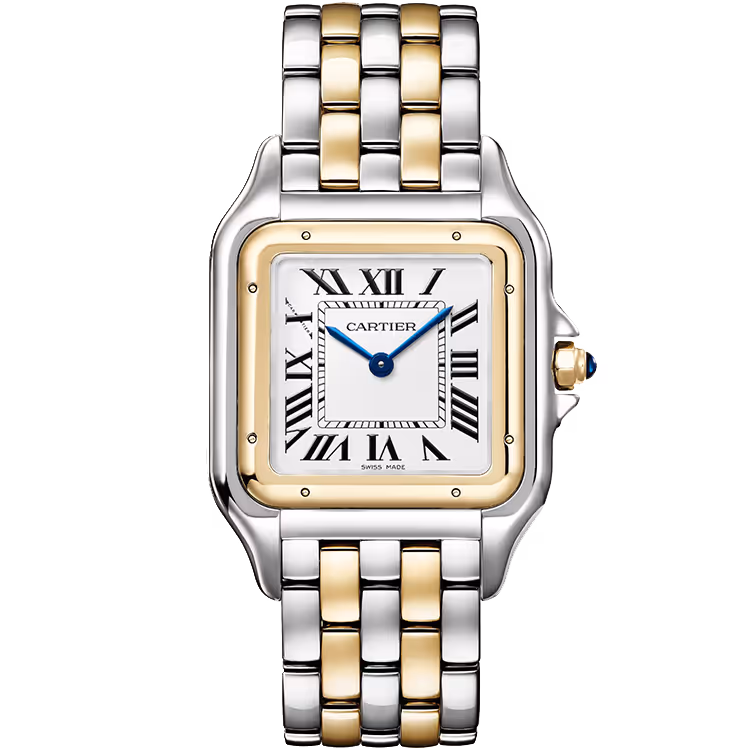 Cartier, Panthere, W2PN0012, White Dial, Large Model, Steel & Yellow Gold, 31mm