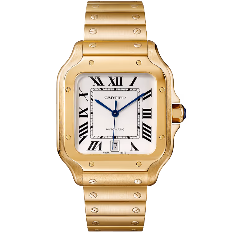Cartier, Santos, WGSA0042, White Dial, Large Model, Yellow Gold, 40mm