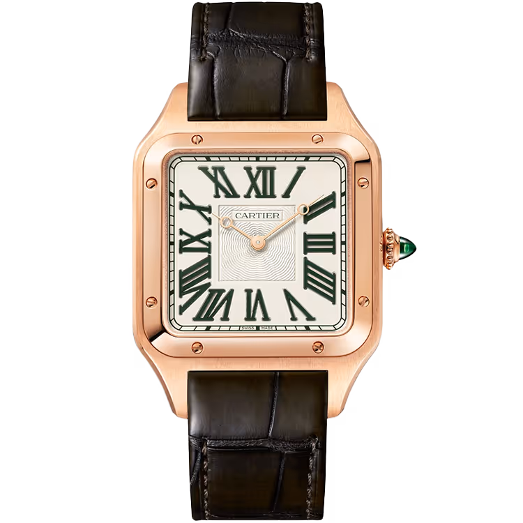 Cartier, Santos, WGSA0083, Beige Dial, Extra-Large Model, Rose Gold, Leather Bracelet, 47mm