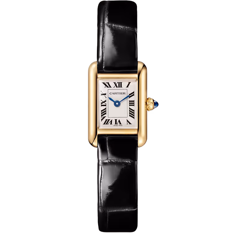 Cartier, Tank, WGTA0212, White Dial, Louis, Mini Model, Yellow Gold, Leather Bracelet, 24mm