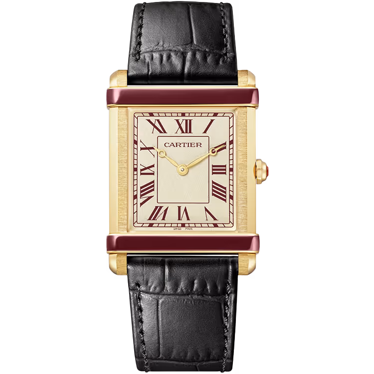 Cartier, Tank, WGTA0204, Silver Dial, Chinoise, China Edition, Yellow Gold, Leather Bracelet, 40mm