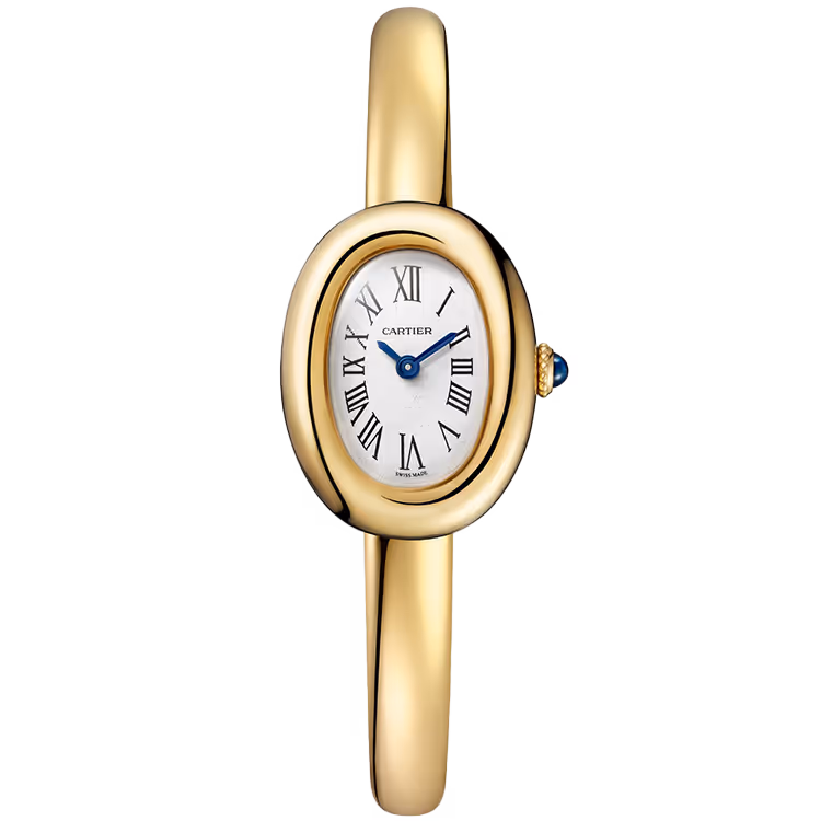 Cartier, Baignoire, WGBA0045, White Dial, Mini Model, Size 16, Yellow Gold, 25mm