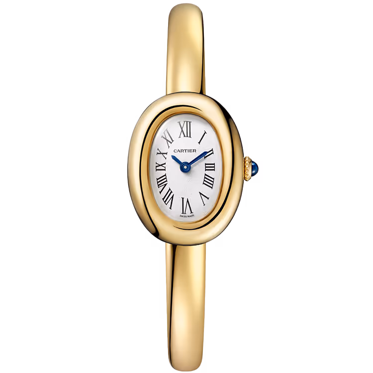 Cartier, Baignoire, WGBA0044, White Dial, Mini Model, Size 15, Yellow Gold, 25mm