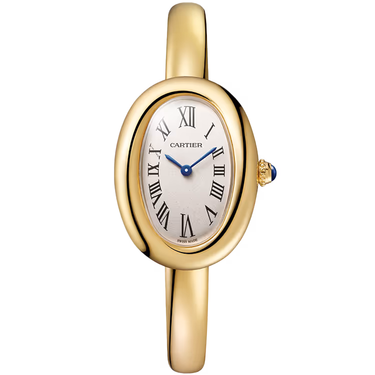 Cartier, Baignoire, WGBA0024, White Dial, Small Model, Size 15, Yellow Gold, 31mm