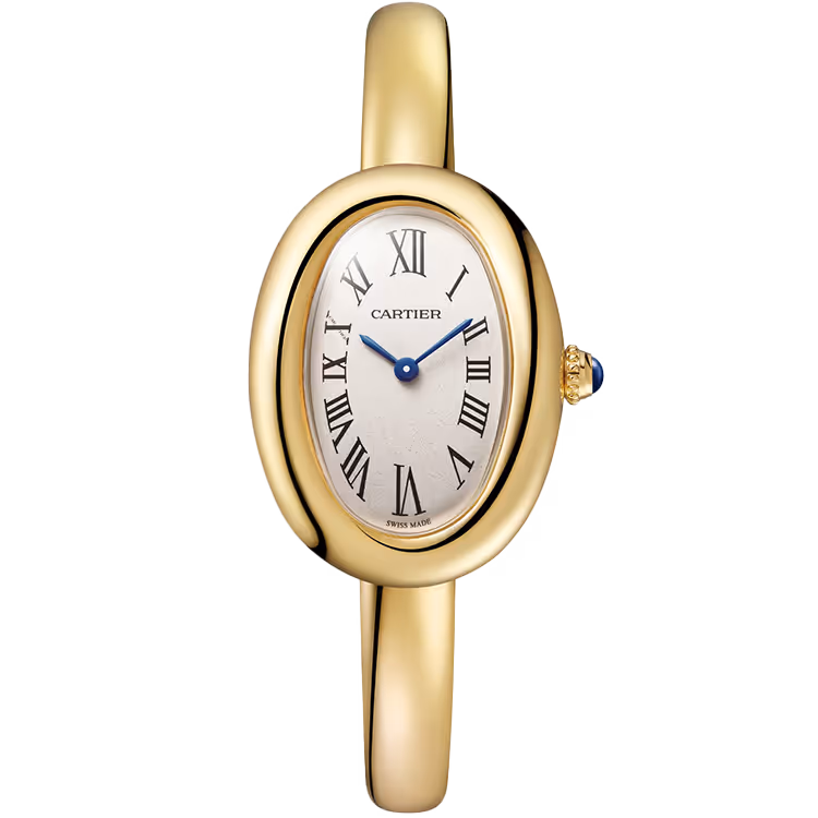 Cartier, Baignoire, WGBA0025, White Dial, Small Model, Size 16, Yellow Gold, 31mm