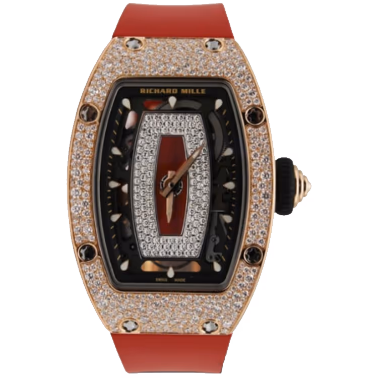 Richard Mille, RM 07-01 RG, Skeleton Dial, Rose Gold, Diamond Bezel, 45mm