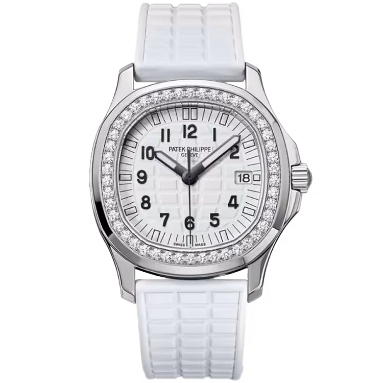 Patek Philippe, Aquanaut Luce, 5067A, White Dial, Stainless Steel, Diamond Bezel, Rubber Strap, 36mm