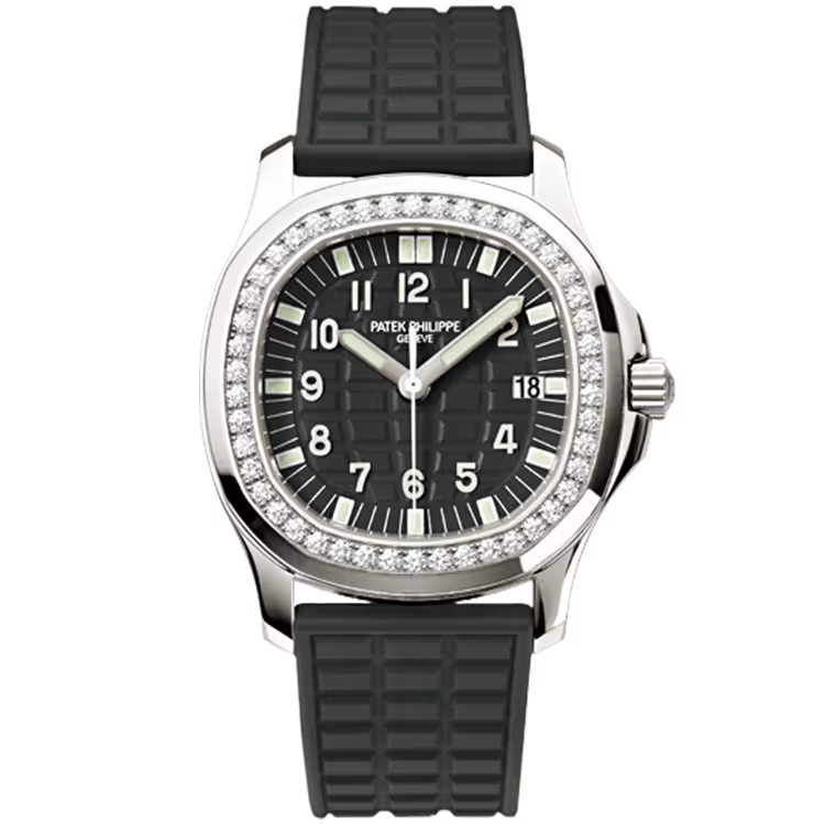 Patek Philippe, Aquanaut Luce, 5067A, Black Dial, Stainless Steel, Diamond Bezel, Rubber Strap, 36mm