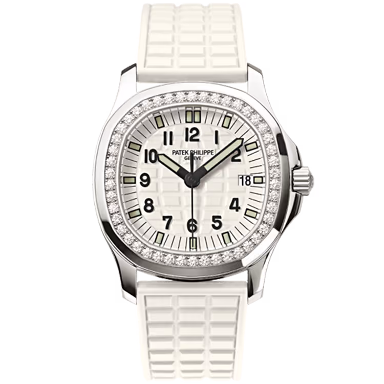 Patek Philippe, Aquanaut Luce, 5067A, Eggshell Dial, Stainless Steel, Diamond Bezel, Rubber Strap, 36mm