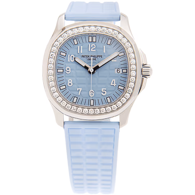 Patek Philippe, Aquanaut Luce, 5067A, Light Blue Dial, Quartz, Stainless Steel, Diamond Bezel, Rubber Strap, 36mm