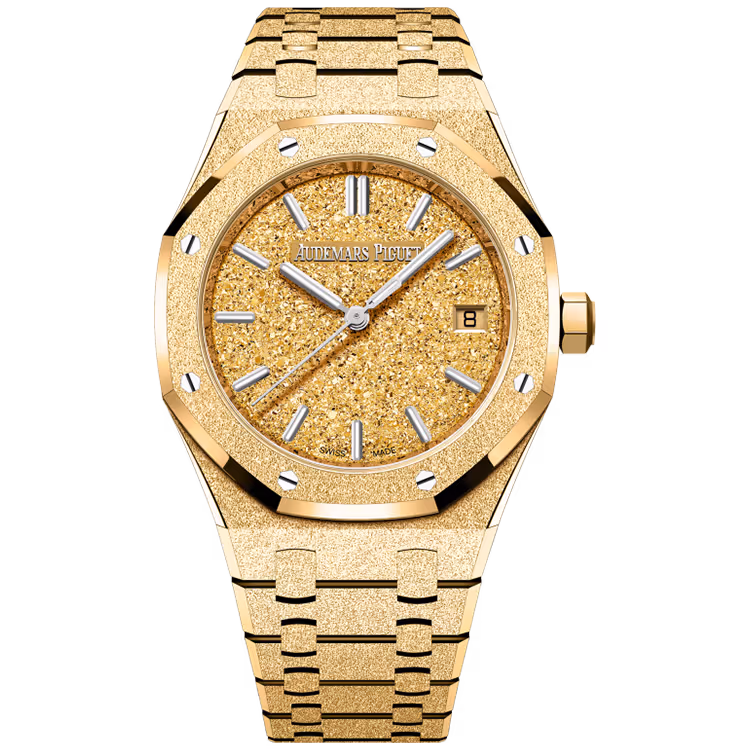 Audemars Piguet, Royal Oak, 77450BA, Champagne Dial, Frosted Yellow Gold, 34mm  
