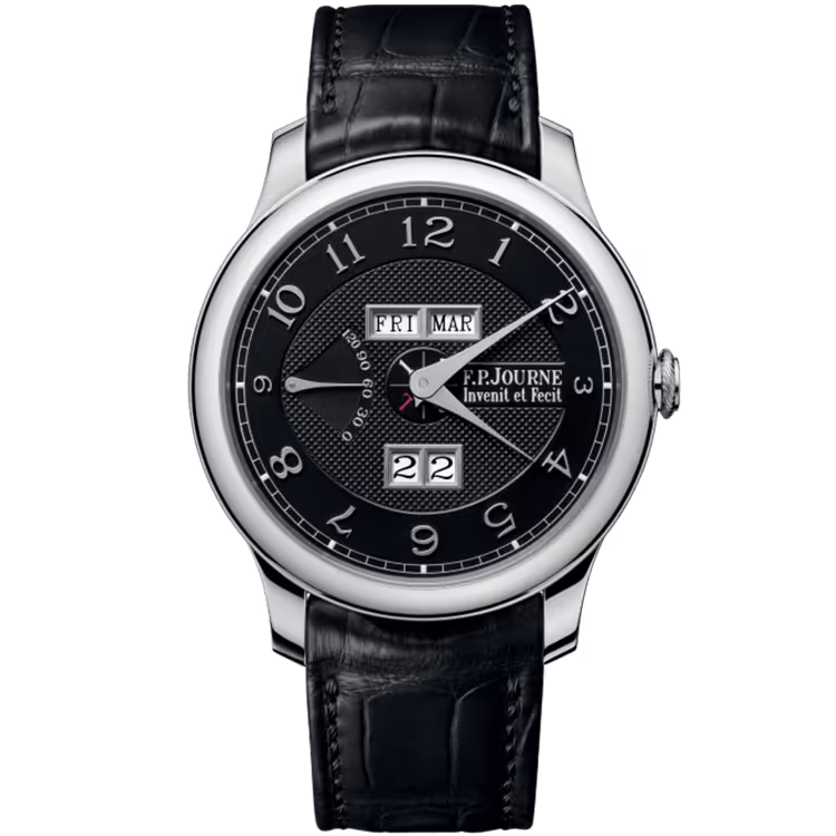 F.P. Journe, Black Label, Quantieme Perpetuel, Black Dial, Platinum, Leather Strap, 40mm