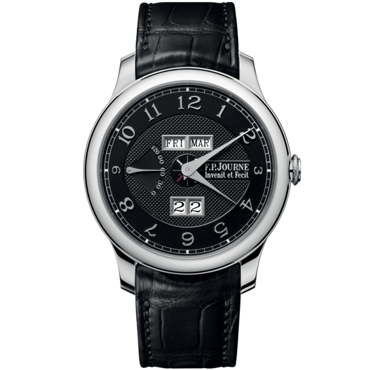 F.P. Journe, Black Label, Quantieme Perpetuel, Black Dial, Platinum, Leather Strap, 40mm