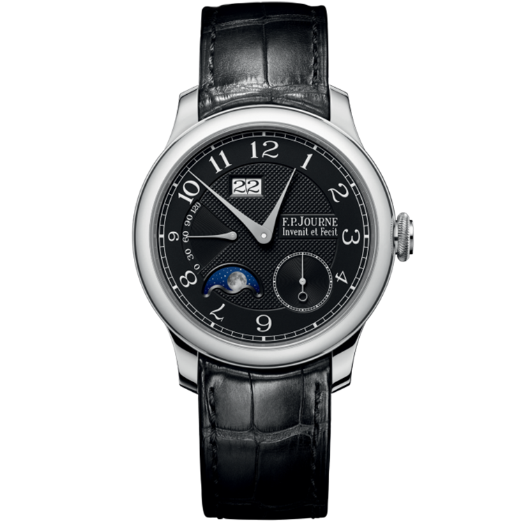 F.P. Journe, Black Label, Automatique Lune, Black Dial, Moon Phase, Platinum, Leather Strap, 40mm