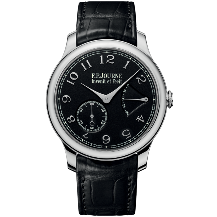 F.P. Journe, Black Label, Chronometre Souverain, Black Dial, Platinum, Leather Strap, 40mm