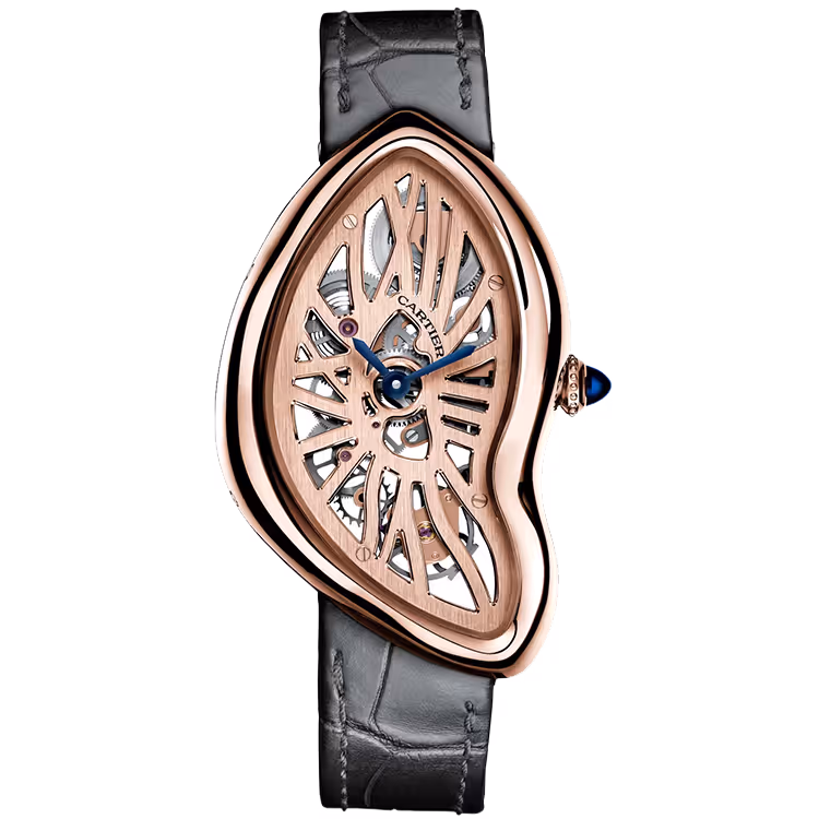 Cartier, Crash, WHCH0006, Skeleton Dial, Rose Gold, Leather Bracelet, 28mm - Limited 67