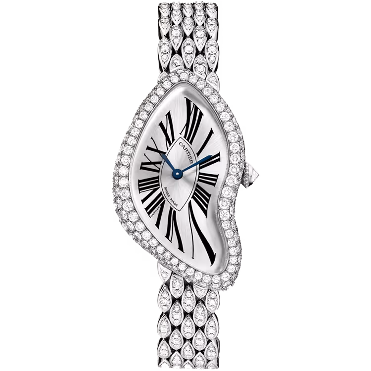 Cartier, Crash, HPI00654, Silver Dial, White Gold, Diamond Bezel, Diamond Bracelet, 38mm