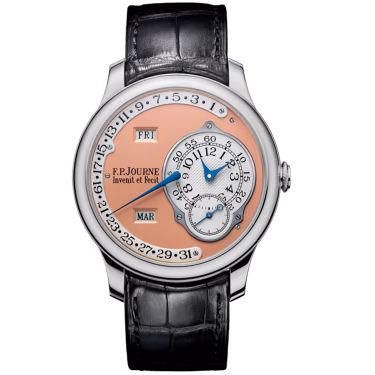 F.P. Journe, Octa Calendrier, Salmon Dial, Platinum, Leather Strap, 38mm